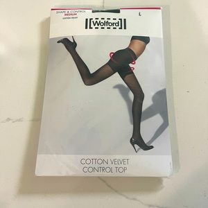 Wolford Shape and Control Cotton Velvet control top tights, large